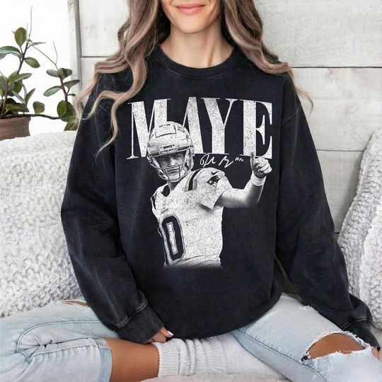 Discover Comfort Colors Drake Maye Vintage Sweatshirt, Patriots Rookie Shirt, Hoodies, football Quarterback Graphic, Vintage Football Unisex Shirt