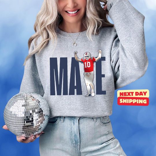 Discover Drake Maye Sweatshirt, Vintage 90's Rap Sweatshirt, Game Day Sweat, New England Football Shirt, Gift For Fans