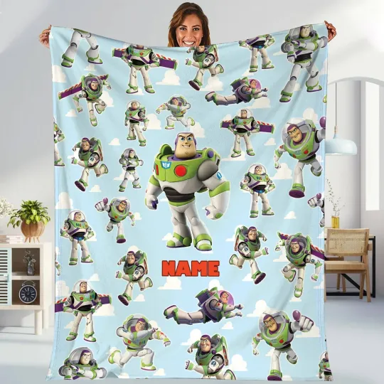 Discover Personalized Toy Story Buzz Lightyear Fleece Blanket, Toy Story Land Blanket