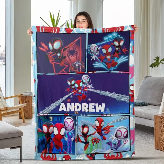 Custom Spidey and His Amazing Friends Blanket, Spidey Fleece Blanket, Spiderman Blanket