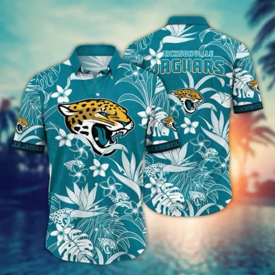 Discover Jacksonville Football Tropical Bloom Hawaiian Shirt