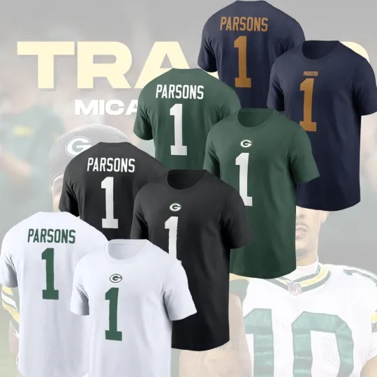 Micah Parsons Green Bay Packers Player Number & Name Double Sided T-Shirt