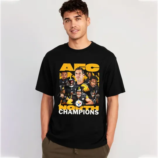 Discover Pittsburgh Steeler 2025 AFC North Division Champions T-Shirt