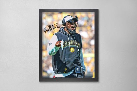 Discover Mike Tomlin Pittsburgh Steeler Autographed Football Poster