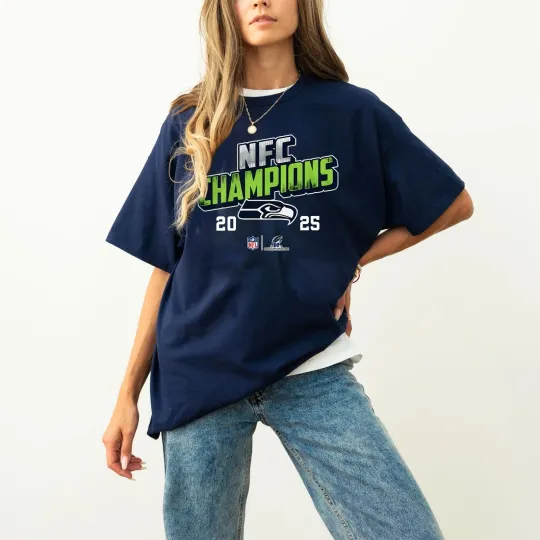 Discover Seattle Seahawks 2025 NFC Champions T-Shirt