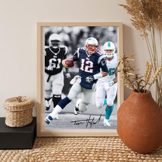 Discover Tom Brady Football Wall Art Printable | Quarterback Legend Poster | Sports Room Decor