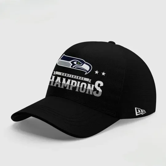 Seahawks Navy Blue 2025 Champions Locker Room Trophy Collection Classic Cap