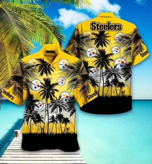 Discover Pittsburgh Football Tropical Sunset Hawaiian, Gift For Friends, Gift For Fans