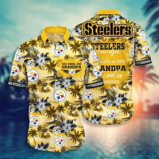 Discover Pittsburgh Football Cool Grandpa Tropical Hawai, Gift For Friends, Gift For Fans
