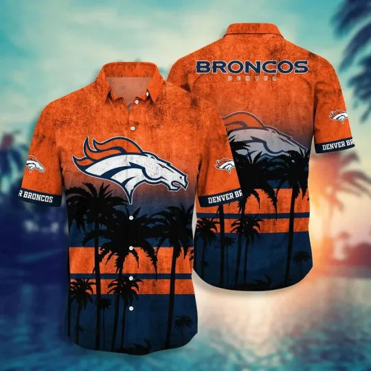 Discover Denver Football Sunset Palm Paradise Hawaiian Shirt