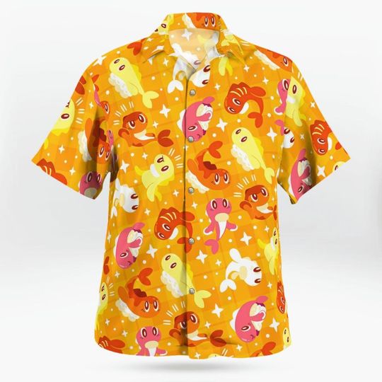 Discover Tatsugiri PKM Hawaii Shirt Summer Sleeve Vintage Anime Button Shirt
