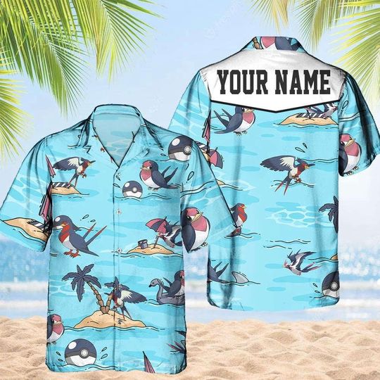 Discover Taillow Hawaiian Shirt Summer Aloha Button-Up Shirt for Swellow Fans