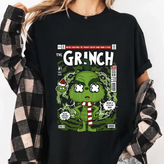 Discover The funny character Comic Style T-Shirt Funny Christmas Cartoon Graphic T-Shirt