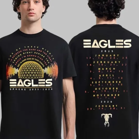 Discover Ea/Gle Live at Sphere Las Vegas 2025 2026 One of These Nights Double Sided T-Shirt
