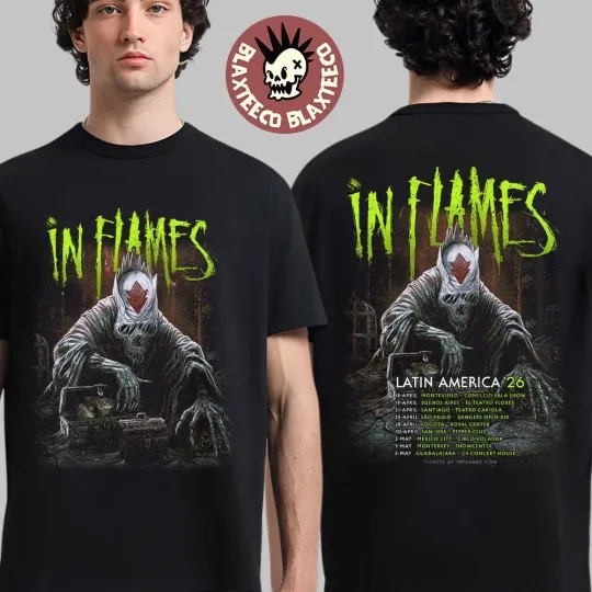 Discover In Flames Latin America 2026 Schedule Two Sided Unisex T-Shirt