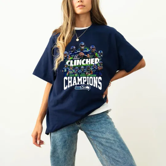Discover Seattle Seahawks 2025 NFC West Division Champions TShirt, Size S to 5XL