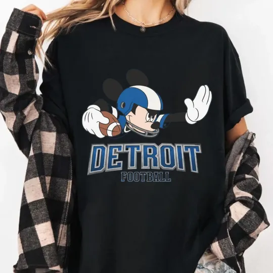 Discover Detroit Lions Mickey football Football TShirt, Size S to 5XL
