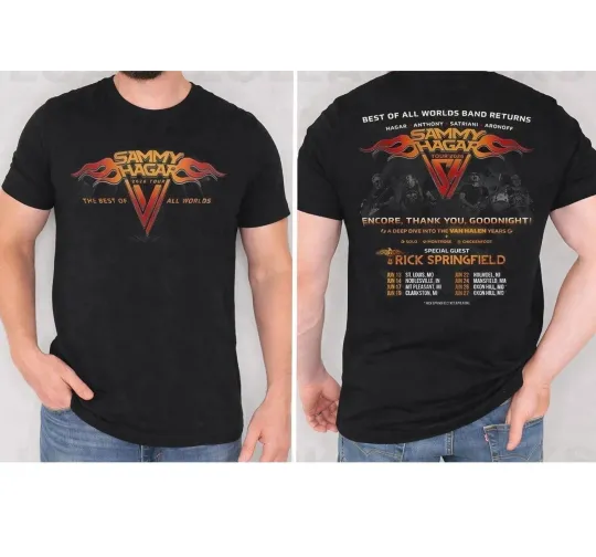 Discover Sammy Hagar Tour 2026 Double Sided T-Shirt, Fan Gift