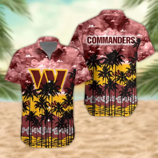 Discover Washington Football Palm Trees Sunset Hawaiia Shirt Gift For Friends, For Fans