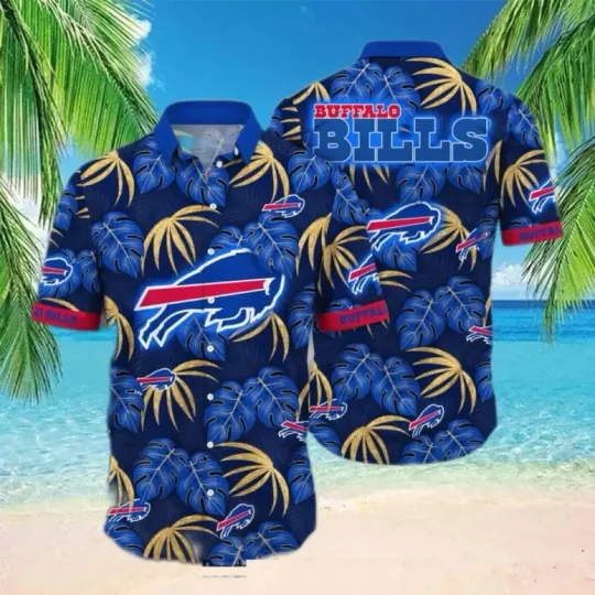 Discover Buffalo Football Tropical Foliage Hawaiian Shirt Gift For Friends, For Fans