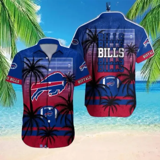 Discover Buffalo Football Tropical Field Hawaiian Shirt Gift For Friends, For Fans