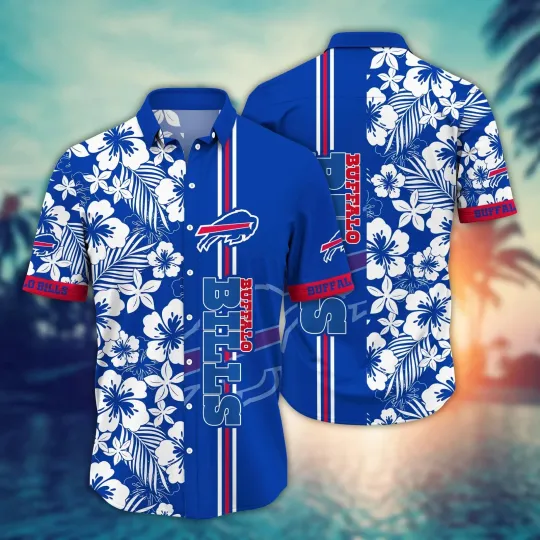 Discover Buffalo Football Summer Campstime Aloha Button Up Tropical Hawaiian Shirt