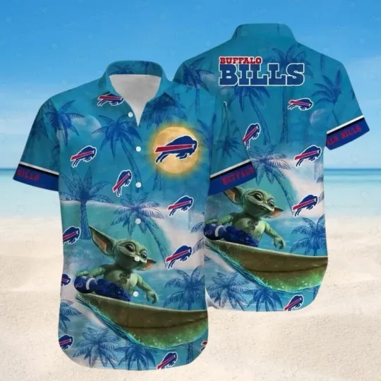 Discover Buffalo Football Blue and Green Tropical Character Shirt Gift For Friends, For Fans