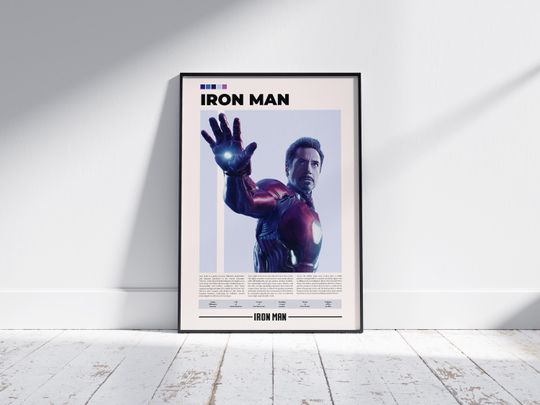 Iron Man Poster | Marvel Poster | Tony Stark | Robert Downey Jr | Character Poster | Movie Poster