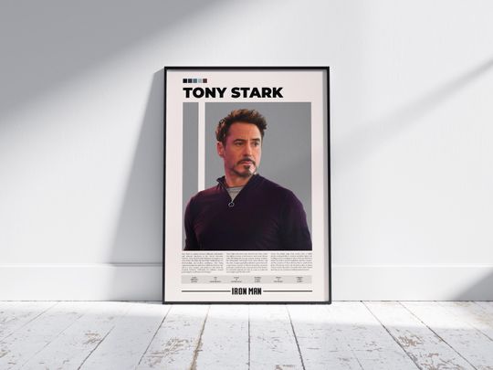 Tony Stark Poster | Iron Man Poster | Marvel Poster | Robert Downey Jr | Character Poster