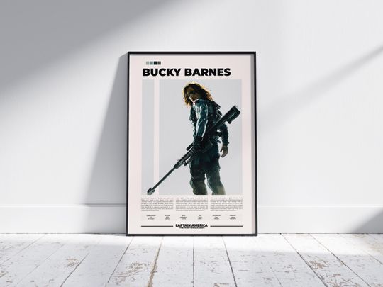 BUCKYY Bn Barnes Poster | Winter Soldier Poster | Marvel Poster | Sebastian Stan
