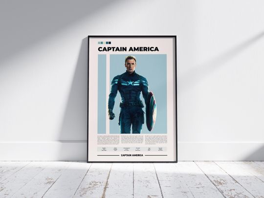 Captain America Poster | Marvel Poster | Steve Rogers | Chris Evans | Character Poster