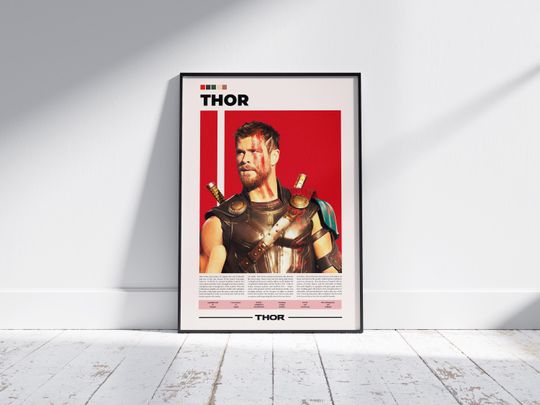 Discover Thor Poster | Marvel Poster | Chris Hemsworth | Character Poster | Movie Poster | Thor