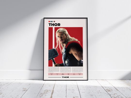 Discover Thor Poster | Marvel Poster | Chris Hemsworth | Character Poster | Movie Poster | Thor