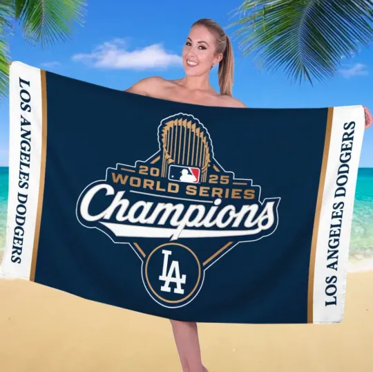 Discover La Dodger World Series 2025 Rectangle Beach Towel