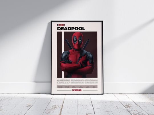 Discover Deadpool Poster | Marvel Poster | Ryan Reynolds | Anti Hero Poster | Superhero Movie Poster