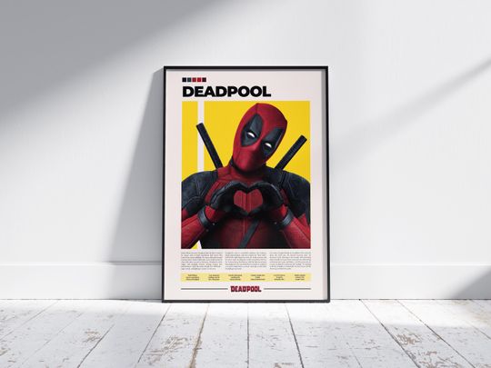 Deadpool Poster | Marvel Poster | Ryan Reynolds | Anti Hero Poster | Superhero Movie Poster