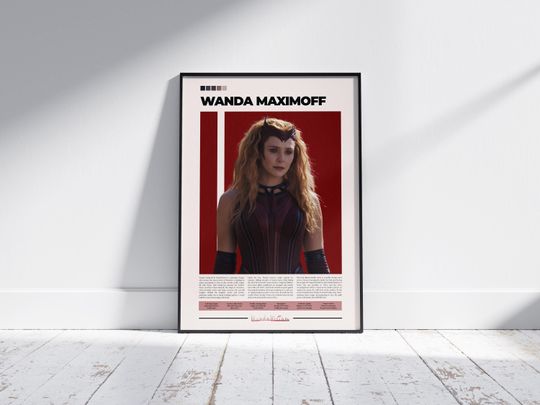 Wanda Maximoff Poster | Scarlet Witch Poster | Marvel Poster | Elizabeth Olsen