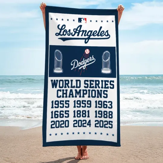 Discover Los Angeles Dodger Rectangle Beach Towel