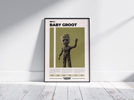 Baby Groot Poster | Guardians Poster | Marvel Poster | Cute Groot Poster | Movie Poster