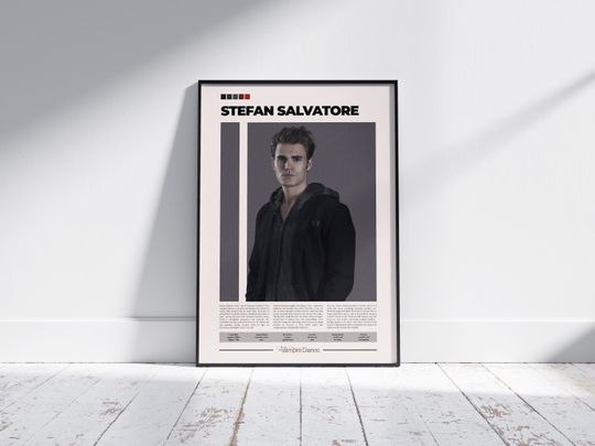 Discover Stefan Salvatore Poster | The Vampire Diaries | TV Show Print | Paul Wesley