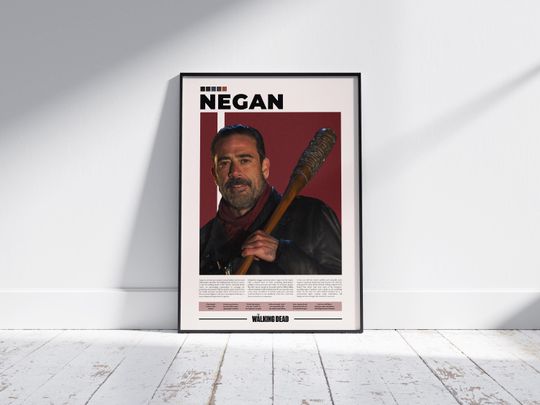 Discover Negan Poster | The Walking D Poster | Jeffrey Dean Morgan | Character Poster