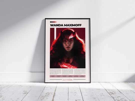 Wanda Maximoff Poster | Scarlet Witch Poster | Marvel Poster | Elizabeth Olsen | Character Poster
