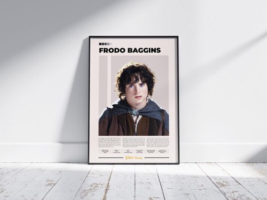 Discover Frodo Baggins Poster | Lord of the Rings Poster | Elijah Wood | Character Poster | Movie Poster | Middle Earth Art | Custom Poster | LOTR