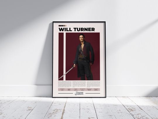 Discover Will Turner Poster | Pirates of the Caribbean Poster | Orlando Bloom | Character Poster | Movie Poster | Will Turner | Custom Poster
