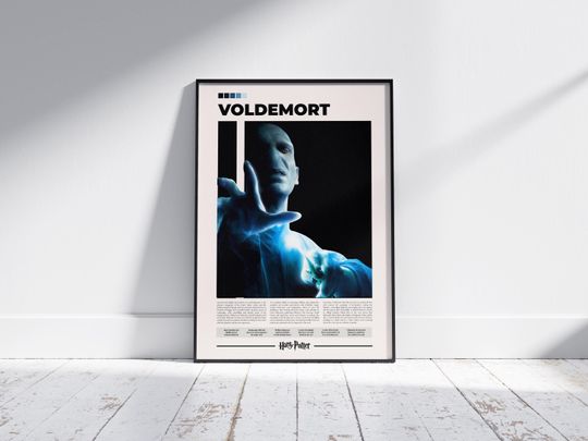 Voldemort Poster | Harry Potter Character Art | Ralph Fiennes Vertical Movie Poster