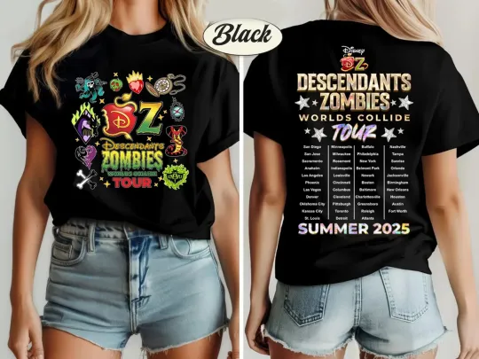Descendants Zombies World Tour T-Shirt, Disne.yland Zombies 4 Girls Shirt