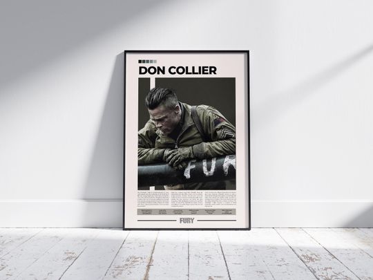 Discover Don Collier Fury Brad Pitt Movie Character Poster