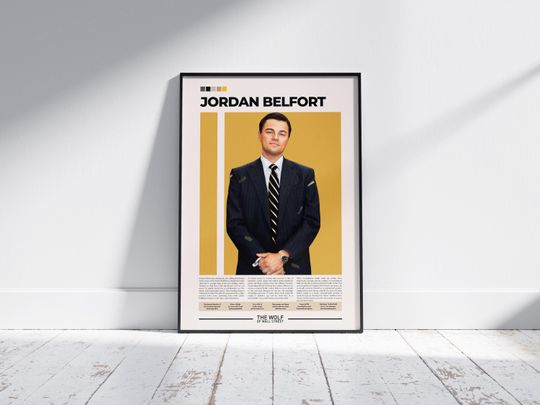 Jordan Belfort Poster The Wolf of Wall Street Leonardo DiCaprio Vertical Premium Matte Poster