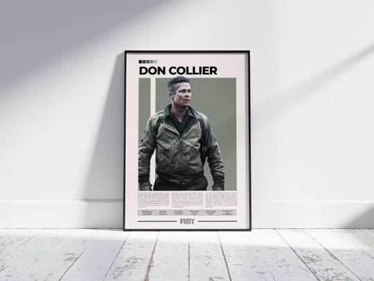 Discover Don Collier Fury Brad Pitt Character Movie Poster
