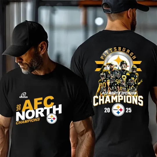 Discover Pittsburgh Steeler 2025 AFC North Champions T-Shirt